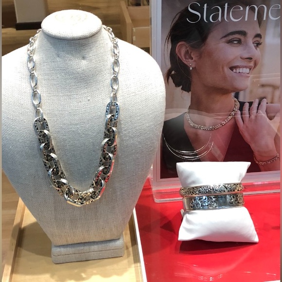 Brighton silver necklace with etching. With toggle clasp. - Picture 11 of 11